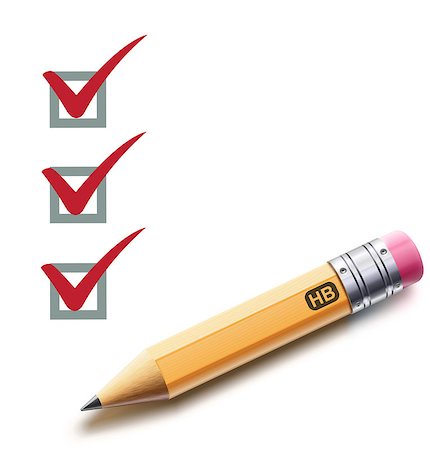 Vector illustration of a checklist with a detailed pencil checking off tasks Stock Photo - Budget Royalty-Free & Subscription, Code: 400-06529923