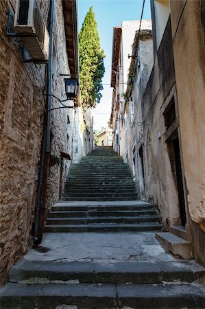 Narrow Street and Stairway in Pula, Croartia Stock Photo - Budget Royalty-Free & Subscription, Code: 400-06520128