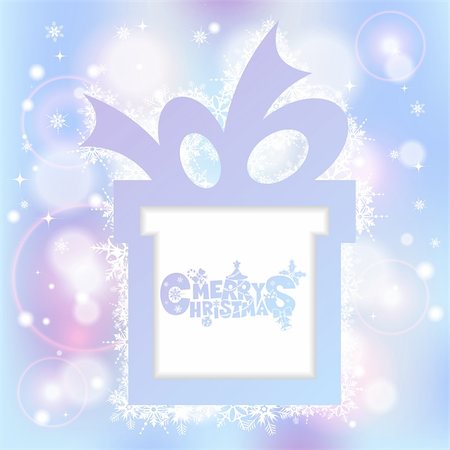 simsearch:400-06430253,k - Christmas Background with Gift Box Frame, vector illustration Stock Photo - Budget Royalty-Free & Subscription, Code: 400-06520135