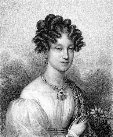 Marie Louise, Duchess of Parma (1791-1847) on engraving from 1859. Second wife of Napoleon I. Engraved by unknown artist and published in Meyers Konversations-Lexikon, Germany,1859. Photographie de stock - Aubaine LD & Abonnement, Code: 400-06520300