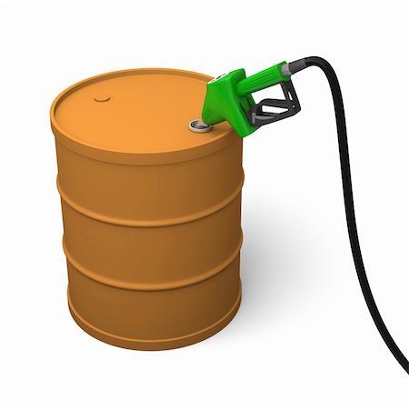 simsearch:400-07301125,k - Fuel nozzle pumping fuel into petrol barrel, isolated on white background Stockbilder - Microstock & Abonnement, Bildnummer: 400-06520730