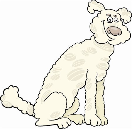 simsearch:400-06523040,k - Cartoon Illustration of Cute White or Beige Poodle Dog Photographie de stock - Aubaine LD & Abonnement, Code: 400-06520967