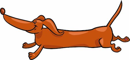 funny animal red - Cartoon Illustration of Cute Running Dachshund Dog Stock Photo - Budget Royalty-Free & Subscription, Code: 400-06520985