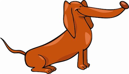 simsearch:400-06520988,k - Cartoon Illustration of Funny Sitting Dachshund Dog Photographie de stock - Aubaine LD & Abonnement, Code: 400-06521011