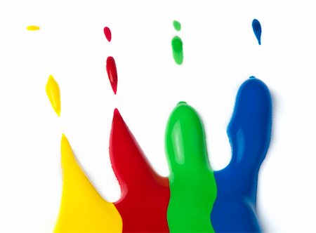 simsearch:400-05341596,k - Paint coated on paper. Even paint squeezed from tube. Red, green, blue and yellow colors. Stock Photo - Budget Royalty-Free & Subscription, Code: 400-06521225
