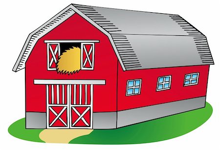 Barn on white background - vector illustration. Foto de stock - Royalty-Free Super Valor e Assinatura, Número: 400-06521232