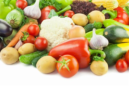 simsearch:400-06700975,k - Healthy Eating / Fresh Vegetables / Big Assortment / with white copy space Stock Photo - Budget Royalty-Free & Subscription, Code: 400-06521576