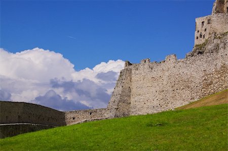 stone walls in meadows - ruins of Spis Castle, Slovakia Stock Photo - Budget Royalty-Free & Subscription, Code: 400-06522116