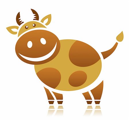 Cartoon cow isolated on a white background. Stock Photo - Budget Royalty-Free & Subscription, Code: 400-06522139