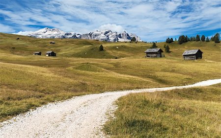 mountain path through the meadows of Val Badia, Italy Stock Photo - Budget Royalty-Free & Subscription, Code: 400-06522309