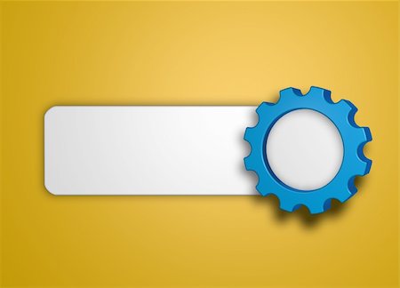 blank sign and gear wheel - 3d illustration Stock Photo - Budget Royalty-Free & Subscription, Code: 400-06522423