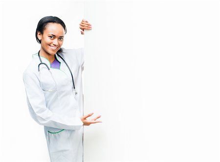 simsearch:400-05745246,k - attractive female doctor with board. over white background Photographie de stock - Aubaine LD & Abonnement, Code: 400-06522805