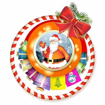 simsearch:400-06514635,k - Christmas with gifts and Santa Photographie de stock - Aubaine LD & Abonnement, Code: 400-06522876
