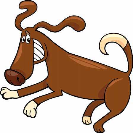 Cartoon Illustration of Funny Running Playful Dog Stock Photo - Budget Royalty-Free & Subscription, Code: 400-06523049