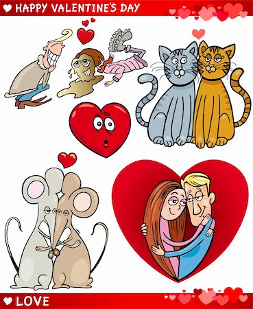 simsearch:400-06523060,k - Cartoon Illustration of Cute Valentines Day and Love Themes Collection Set Stock Photo - Budget Royalty-Free & Subscription, Code: 400-06523060