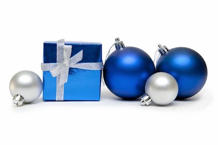 simsearch:400-05177572,k - Blue and silver Christmas ornament Stock Photo - Budget Royalty-Free & Subscription, Code: 400-06523072