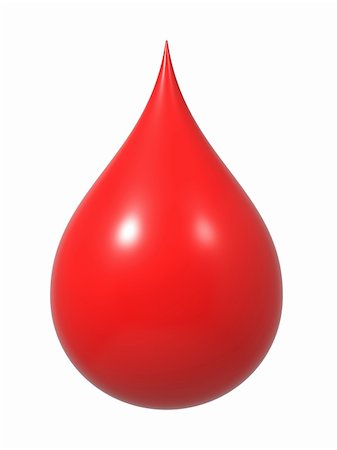 Drop of blood Isolated on white. 3D render. Stock Photo - Budget Royalty-Free & Subscription, Code: 400-06523154