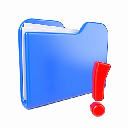 red and blue folder icon - Blue Folder with Red Exclamation Sign. Isolated on White. Stock Photo - Budget Royalty-Free & Subscription, Code: 400-06523185