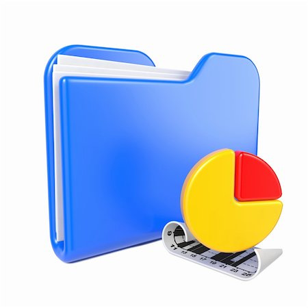 simsearch:400-06952963,k - Blue Folder with Infograph Icon. Isolated on White. Stock Photo - Budget Royalty-Free & Subscription, Code: 400-06523183