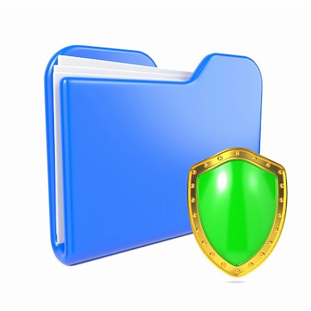 simsearch:400-06091853,k - Blue Folder with Green Shield. Isolated on White. Foto de stock - Super Valor sin royalties y Suscripción, Código: 400-06523193
