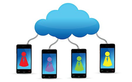 simsearch:400-05877439,k - Cloud computing social team illustration design over white Stockbilder - Microstock & Abonnement, Bildnummer: 400-06523248