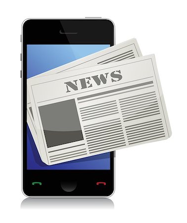Mobile news concept illustration design over a white background Stock Photo - Budget Royalty-Free & Subscription, Code: 400-06523277