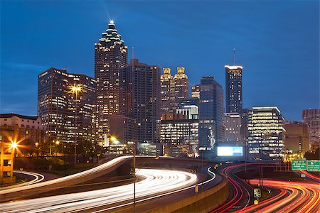Image of the Atlanta skyline during twilight blue hour. Stock Photo - Budget Royalty-Free & Subscription, Code: 400-06523357