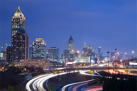 Image of the Atlanta skyline during twilight blue hour. Stock Photo - Budget Royalty-Free & Subscription, Code: 400-06523358