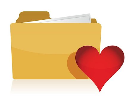 red and blue folder icon - Yellow folder with red Heart illustration design over white Stock Photo - Budget Royalty-Free & Subscription, Code: 400-06523610