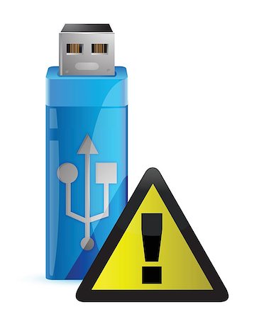 simsearch:400-04916699,k - Vector USB Flash drive with WARNING sign illustration design Photographie de stock - Aubaine LD & Abonnement, Code: 400-06523633