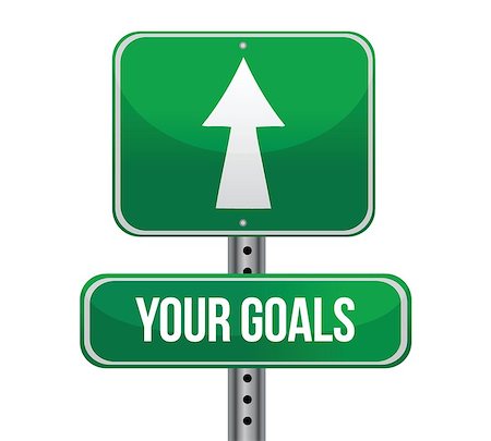 simsearch:400-04628504,k - Your Goals Green Road Sign illustration design Foto de stock - Royalty-Free Super Valor e Assinatura, Número: 400-06523660