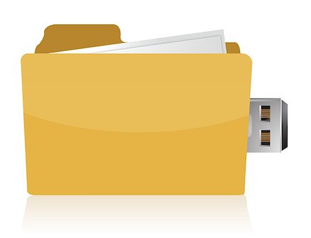 simsearch:400-05259481,k - yellow usb folder concept on white background Stockbilder - Microstock & Abonnement, Bildnummer: 400-06523753