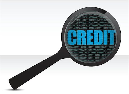searching for credit illustration design over white Stock Photo - Budget Royalty-Free & Subscription, Code: 400-06523856