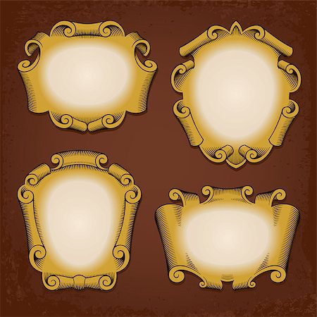 Set of vintage vector frames cartouches scrolls Stock Photo - Budget Royalty-Free & Subscription, Code: 400-06523922