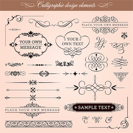 simsearch:400-07758209,k - Set of vector calligraphic design elements and page decoration Photographie de stock - Aubaine LD & Abonnement, Code: 400-06523923