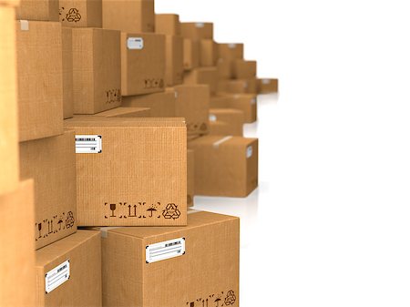 simsearch:400-05730843,k - Cardboard Boxes on White. Industrial Background. Stock Photo - Budget Royalty-Free & Subscription, Code: 400-06530332