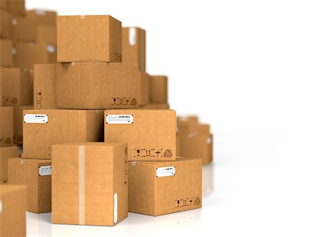 simsearch:400-05730843,k - Industrial Background. Cardboard Boxes on White Background. Stock Photo - Budget Royalty-Free & Subscription, Code: 400-06530615