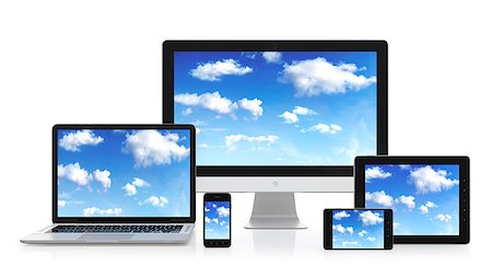 Cloud computing concept on different electronic devices Stockbilder - Microstock & Abonnement, Bildnummer: 400-06530836