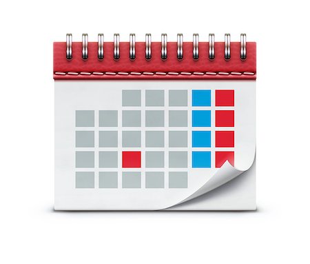 Vector illustration of detailed beautiful calendar icon isolated on white background. Stock Photo - Budget Royalty-Free & Subscription, Code: 400-06530959