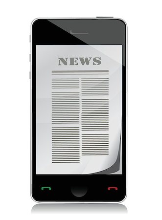 simsearch:400-04356122,k - reading news on touch screen phone illustration design over white Stock Photo - Budget Royalty-Free & Subscription, Code: 400-06531064