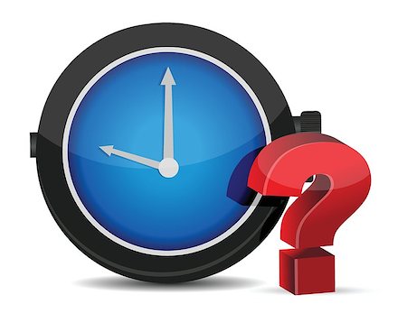 simsearch:400-04690033,k - red Question Mark with Alarm Clock on a white background Stock Photo - Budget Royalty-Free & Subscription, Code: 400-06531134