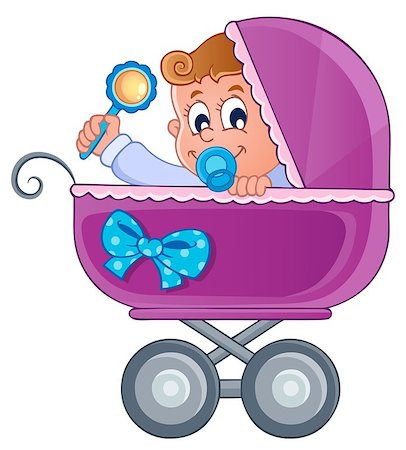 Baby carriage theme image 3 - vector illustration. Stock Photo - Budget Royalty-Free & Subscription, Code: 400-06531208