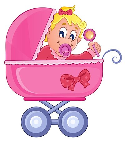 Baby carriage theme image 4 - vector illustration. Stock Photo - Budget Royalty-Free & Subscription, Code: 400-06531209