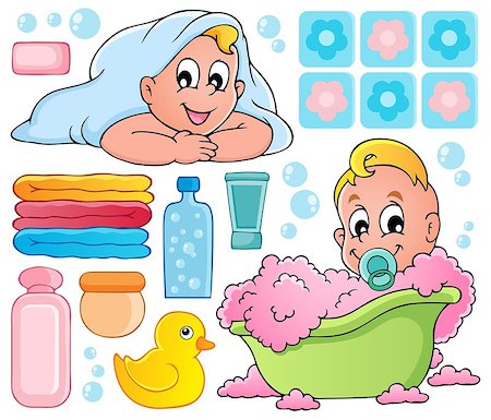 Baby bath theme collection 1 - vector illustration. Stock Photo - Budget Royalty-Free & Subscription, Code: 400-06531202