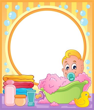 Baby theme frame 3 - vector illustration. Stock Photo - Budget Royalty-Free & Subscription, Code: 400-06531220