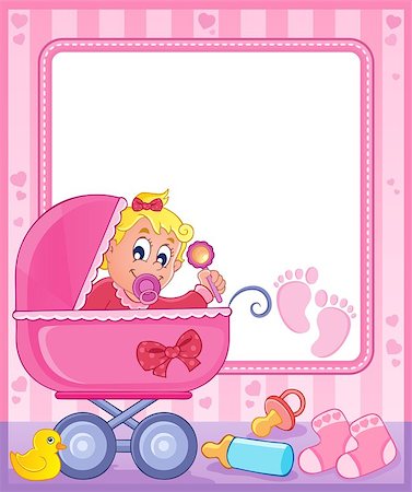 Baby theme frame 5 - vector illustration. Stock Photo - Budget Royalty-Free & Subscription, Code: 400-06531222