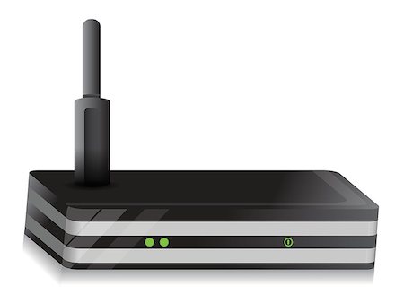 simsearch:400-06332402,k - Wireless Router illustration design over a white background Foto de stock - Super Valor sin royalties y Suscripción, Código: 400-06531332