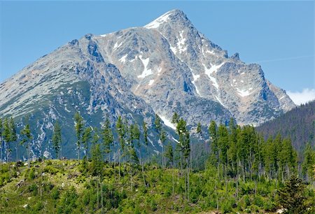 High Tatras spring view with snow on mountainside (Slovakia) Stock Photo - Budget Royalty-Free & Subscription, Code: 400-06554154