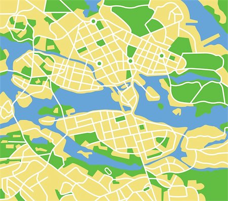 simsearch:400-09051583,k - Layered vector illustration map of Stockholm. Photographie de stock - Aubaine LD & Abonnement, Code: 400-06554208