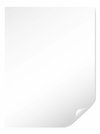 Vector illustration of a clear page with curled corner. Photographie de stock - Aubaine LD & Abonnement, Code: 400-06554235